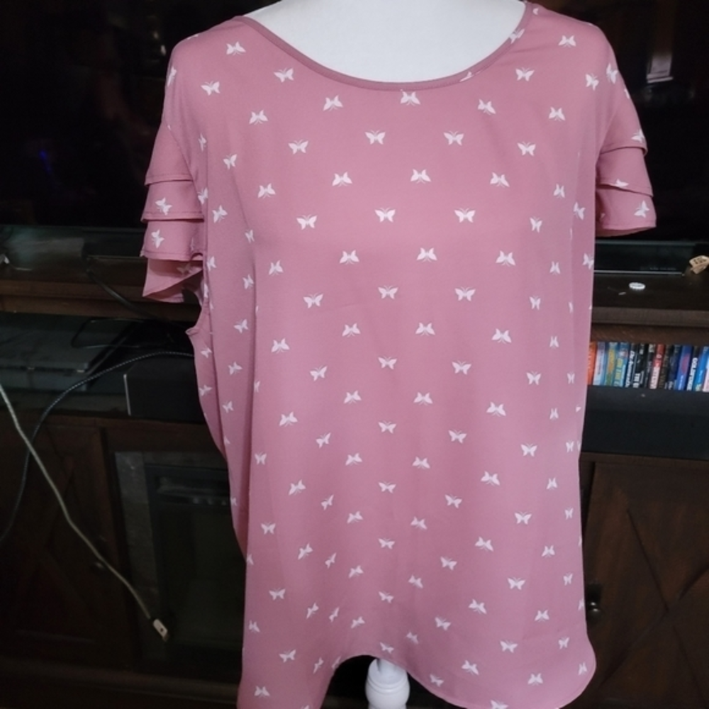 Sweet Rain‎ size 3X flowy butterfly blouse NWOT